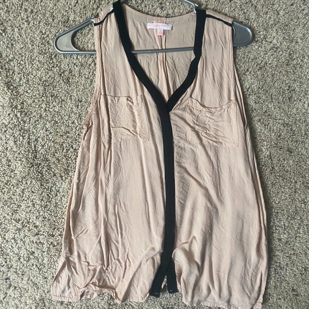 Sugar Rain (Small) Cream Colored Button-Up Blouse